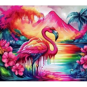 JLHATLSQ مجموعات الطلاء الماسي للبالغين، فلامنغو 5D DIY كريستال الماس الفن جولة الحفر الماس اللوحات، والطلاء مع الماس جوهرة الفن لديكور جدار المنزل 12x16 في in Kuwait