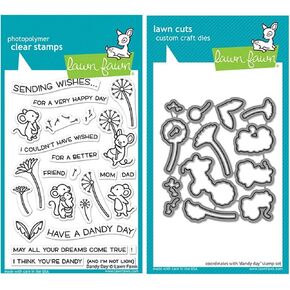 Lawn Fawn Dandy Day 4"x6" Clear Stamp Set and Coordinating Custom Craft Die Set (LF2217, LF2218), Bundle of 2 Items in Saudi Arabia