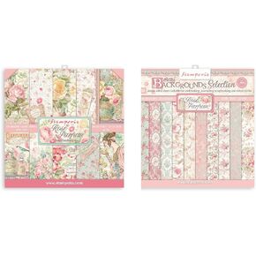 Stamperia International Rose Parfum Bundle: 12" X 12" Double-Sided Paper Pad + 12" X 12" Backgrounds Double-Sided Paper Pad in Kuwait