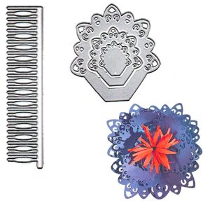 Metal 6 PCS 3D Flowers Cutting Dies,Six Flowers Leaves Die Cuts Embossing Stencils Template Mould for Card Scrapbooking and DIY Craft Album Paper Card Decor