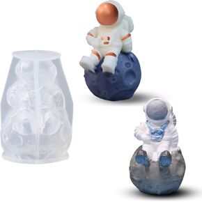 ملوكيها قالب صب من السيليكون بتصميم رائد فضاء على شكل قمر من ايبوكسي الراتنج لصنع الصابون والثلج والشموع وطاولة العلاج العطري وتزيين المنزل والحرف اليدوية in Kuwait