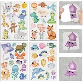 FREEBLOSS 49Pcs Water Soluble Embroidery Patterns Hand Sewing Stabilizer Adhesive Cloth Solvy Animals Water Soluble Stabilizer for Embroidery Beginners