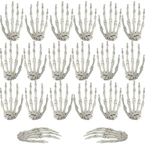 XONOR 10 Pairs Halloween Skeleton Hands Realistic Plastic Fake Human Hands for Halloween Zombie Party Terror Scary Props