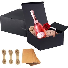 15 حزمة من علب الهدايا من الورق المقوى مع أغطية من GUIFIER، علب هدايا لوصيفات العروس من ورق الكرافت البني مقاس 8x8x4 بوصة، صندوق هدايا لوصيفات العروس مع خيط، بطاقات هدايا لاقتراح وصيفة العروس، هدية زفاف، هدية لحفلة عيد الميلاد in Kuwait