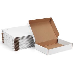 مجموعة علب هدايا EYMPEU مقاس 12x9x4 بوصة مكونة من 20 صندوقًا من الورق المقوى المموج الأحمر مع أغطية، وتغليف هدايا عيد الميلاد، والأعمال التجارية الصغيرة، والأدب، والبريد