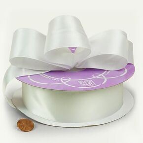 1 1/2" X 50 Yards Off White Double Face Satin Ribbon in Saudi Arabia