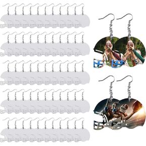 50 قطعة من أقراط التسامي السائبة MDF لأقراط خوذة التسامي على الوجهين مع خطافات القرط وحلقات القفز أقراط التسامي (خوذة) in Kuwait