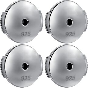 Earring Backs Silver Earring Backs Circle Earring Backs for Diamond Stud Safety Locking Earring Backs for Studs Lock Backs for Diamond Earrings Secure Hypoallergenic Sterling Silver Earring Backs