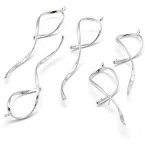 Beadthoven 20pcs Platinum Brass Pinch Bail for Pendants Twist Bails for Half-Drilled Beads Making Dangle Earrings Jewelry Necklace Charms Handmade Accessories Supplies (Long Twist) in Kuwait