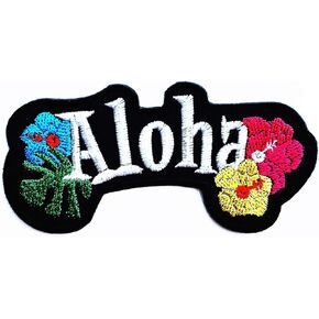 ألوها هاواي غروب الشمس هاواي الكركديه الزهور جزيرة شاطئ البحر الاستوائية في المحيط للأطفال الكرتون الحديد على لوازم التصحيح المطرزة لأكياس سترة الجينز حقيبة الظهر الملابس DIY in Kuwait