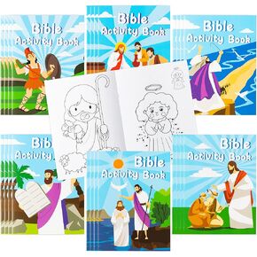 BZaber Bible Religious Easter Coloring Books - 24Pcs Bible Kids DIY Art Drawing Book with Jesus Bible Pattern Color Booklets for Toddlers Birthday Party Favors Goodie Bag Filler