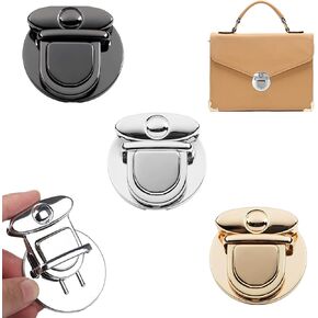 قفل لسان البطة، قفل إبهام المحفظة، مشبك قفل دوار، قفل ملتوي من سبيكة معدنية - 3 قطع in Kuwait