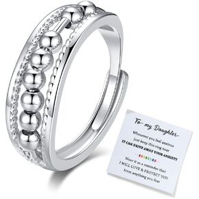 جن اكس ان خاتم فيدجيت تو ماي ابنت، خاتم فيدجيت لتخفيف القلق للنساء، خاتم قابل للتعديل لتخفيف القلق بالوان قوس قزح، هدايا مجوهرات in Kuwait