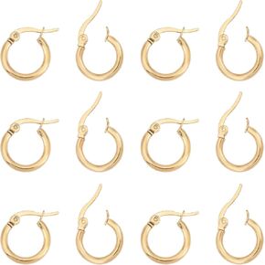 UNICRAFTALE 48pcs Hypoallergenic Hoop Earrings 2 Colors Ring Stainless Steel Earrings Earring Hoops Components for Women Earrings Jewellery Making 12mm in Saudi Arabia