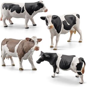 LC JoyCre Cow Figure Toys 4PCS Realistic Big Cows Figurines Toys for Toddlers Durable Simmental Cows Holstein Cow Figures for Kids Birthday 3 4 5 6 Year Old Cake Topper in Kuwait