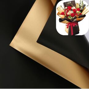20 Counts /4 Colors Florist Bouquet Supplies,DIY Crafts,Gift Packaging or Gift Box Packaging, Pearl film and Flow golden two-color Double sided flowers wrapping paper 22.8*22.8Inch (Dark color)