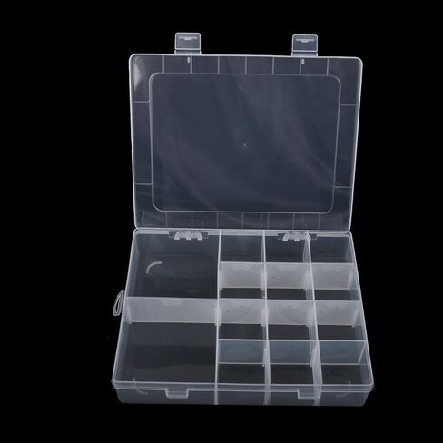 علبة تخزين بلاستيكية مكونة من 14 شبكة من OULII مع فواصل قابلة للإزالة (شفاف) in Kuwait