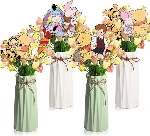 Cute Winnie Centerpieces For Tables 16 Pcs Pooh Centerpieces On Sticks Bear Toppers Cutouts For Baby Shower Decorations Birthday Party Supplies in Kuwait