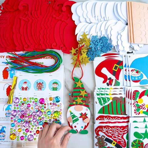 Winlyn 24 مجموعات عيد الميلاد الحرفية مجموعات الشتاء الحرف DIY عيد الميلاد جنوم الحلي الزينة الفن مجموعات جنوم عيد الميلاد ملصقات رغوة للأطفال عطلة الموسمية المنزل الفصول الدراسية الأنشطة حزب تفضل in Saudi Arabia