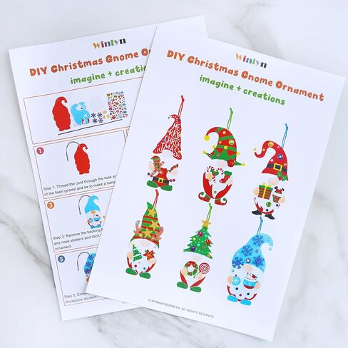 Winlyn 24 مجموعات عيد الميلاد الحرفية مجموعات الشتاء الحرف DIY عيد الميلاد جنوم الحلي الزينة الفن مجموعات جنوم عيد الميلاد ملصقات رغوة للأطفال عطلة الموسمية المنزل الفصول الدراسية الأنشطة حزب تفضل in Saudi Arabia