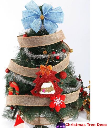 Burlap Wired Ribbon, 2 Inch Christmas Burlap Ribbon 11 Yards, Burlap Wired Edge Ribbon Natural Linen Wired Ribbon Burlap Fabric Craft Ribbon for Christmas Tree Decoration,Wreaths,Big Bow,Gift in Kuwait