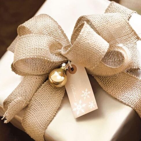 Burlap Wired Ribbon, 2 Inch Christmas Burlap Ribbon 11 Yards, Burlap Wired Edge Ribbon Natural Linen Wired Ribbon Burlap Fabric Craft Ribbon for Christmas Tree Decoration,Wreaths,Big Bow,Gift in Kuwait