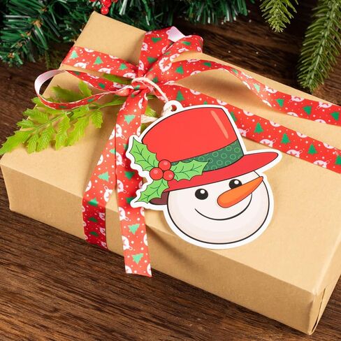 21 قطعة من أقواس وشريط تغليف هدايا عيد الميلاد، 6 أقواس عيد الميلاد، شريطين هدايا عيد الميلاد، 6 بطاقات هدايا، 6 بطاقات عيد الميلاد، ملصق واحد لديكورات هدايا عيد الميلاد (مع صندوق هدايا أحمر) in Kuwait