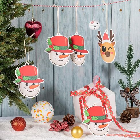 21 قطعة من أقواس وشريط تغليف هدايا عيد الميلاد، 6 أقواس عيد الميلاد، شريطين هدايا عيد الميلاد، 6 بطاقات هدايا، 6 بطاقات عيد الميلاد، ملصق واحد لديكورات هدايا عيد الميلاد (مع صندوق هدايا أحمر) in Kuwait