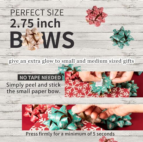 21 قطعة من أقواس وشريط تغليف هدايا عيد الميلاد، 6 أقواس عيد الميلاد، شريطين هدايا عيد الميلاد، 6 بطاقات هدايا، 6 بطاقات عيد الميلاد، ملصق واحد لديكورات هدايا عيد الميلاد (مع صندوق هدايا أحمر) in Kuwait