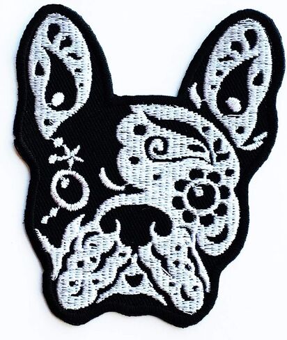 الفرنسية البلدغ رئيس بيتبول الكلب حيوان أليف السائق الوشم الاطفال الكرتون الحديد على التصحيح المطرزة التصحيح لوازم لأكياس سترة الجينز حقيبة الظهر الملابس DIY بها بنفسك in Kuwait