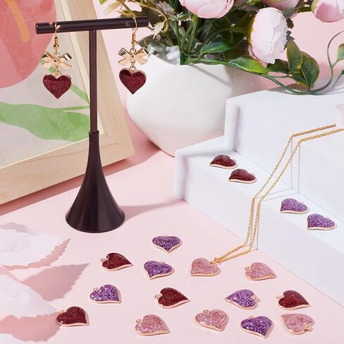 SUNNYCLUE 1 Box Assorted Valentine's Day Charms Enamel Heart Charm Love Charms Bulk Red Pink Rose Linking Connector Charms Valentine Charms for Jewelry Making Charms DIY Earrings Necklace Brcaelets in Kuwait