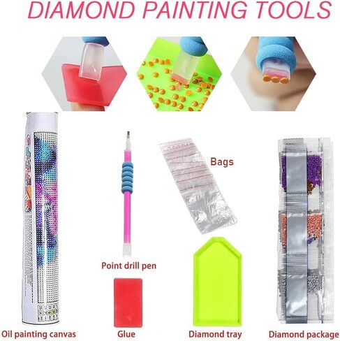 4 Pack 5D Diamond Painting Kits for Adults, Animal Diamond Art Kits Cat Full Drill Diamond Dots Paint with Diamonds Hedgehog Owl Pictures Arts and Crafts for Adults Beginner Kids 11.8''x15.8'' in Kuwait