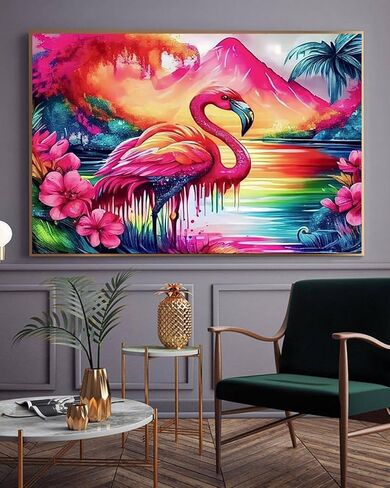 JLHATLSQ مجموعات الطلاء الماسي للبالغين، فلامنغو 5D DIY كريستال الماس الفن جولة الحفر الماس اللوحات، والطلاء مع الماس جوهرة الفن لديكور جدار المنزل 12x16 في in Kuwait