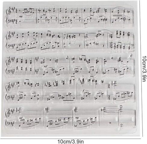 Clear Stamps DIY Account Scrapbook Transparent Music Note Theme Cling Versatile Seal Photo Album Card Making Art Decoration in Saudi Arabia