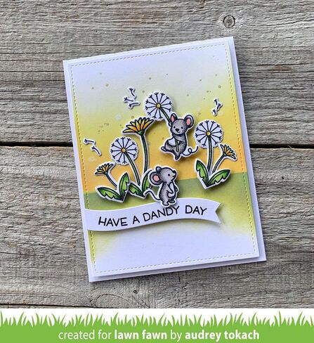 Lawn Fawn Dandy Day 4"x6" Clear Stamp Set and Coordinating Custom Craft Die Set (LF2217, LF2218), Bundle of 2 Items in Saudi Arabia