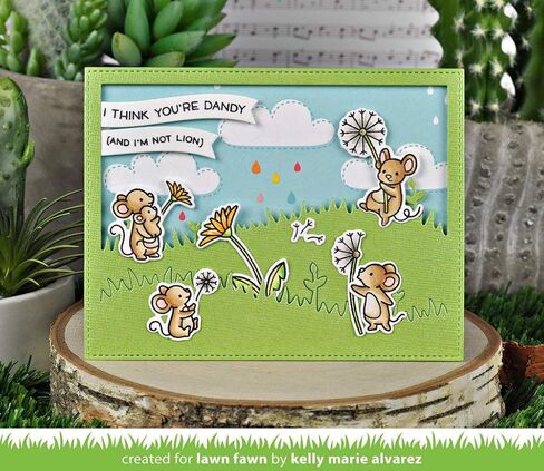 Lawn Fawn Dandy Day 4"x6" Clear Stamp Set and Coordinating Custom Craft Die Set (LF2217, LF2218), Bundle of 2 Items in Saudi Arabia