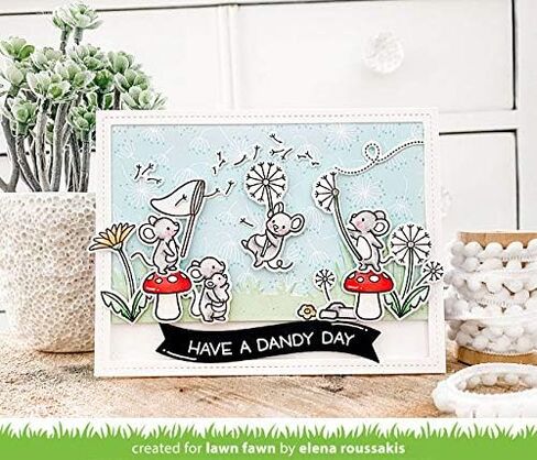 Lawn Fawn Dandy Day 4"x6" Clear Stamp Set and Coordinating Custom Craft Die Set (LF2217, LF2218), Bundle of 2 Items in Saudi Arabia
