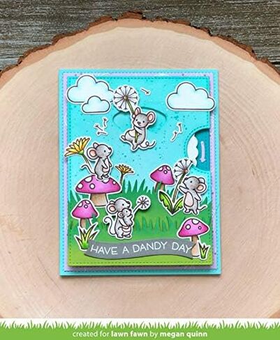 Lawn Fawn Dandy Day 4"x6" Clear Stamp Set and Coordinating Custom Craft Die Set (LF2217, LF2218), Bundle of 2 Items in Saudi Arabia