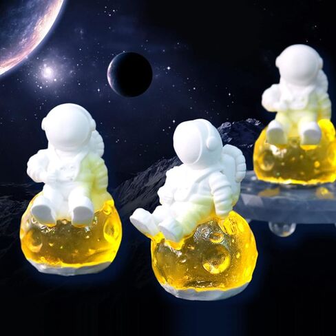 ملوكيها قالب صب من السيليكون بتصميم رائد فضاء على شكل قمر من ايبوكسي الراتنج لصنع الصابون والثلج والشموع وطاولة العلاج العطري وتزيين المنزل والحرف اليدوية in Kuwait