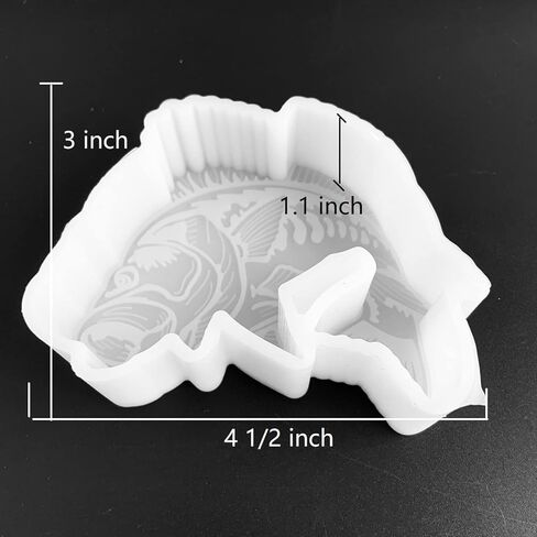 Bass Fish & Turtle Pack of 2 Freshie Molds Silicone Mold, Fish Car Freshie Mold Oven Safe, Sea Turtle Freshie Mold Fall, Mold for Baking Aroma Beads, Clay Mold, Candle Mold, Soap Molds in Kuwait