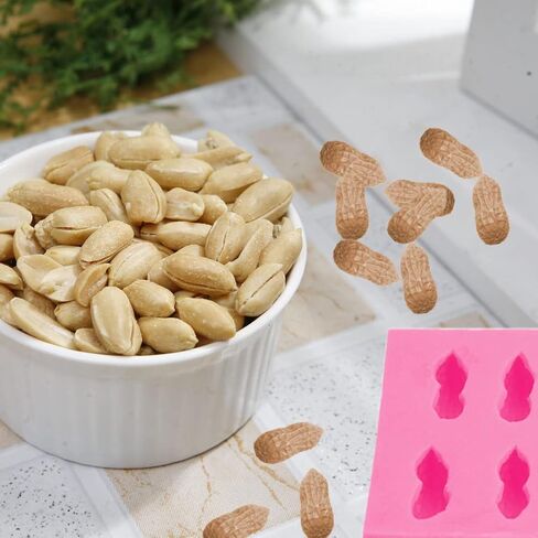 ONNPNN 12 تجويف قالب سيليكون الفول السوداني، قالب شوكولاتة مبتكر على شكل فول سوداني، قوالب راتنج على شكل فواكه صناعية ثلاثية الأبعاد، محاكاة الفول السوداني المصنوعة يدويًا من الصابون المعطر، أداة تزيين الكعك in Kuwait