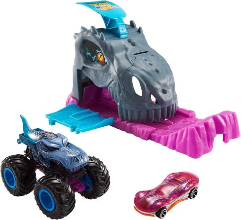 Hot Wheels Monster Truck Pit & Launch Playsets with a 1 Monster Truck & 1 Hot Wheels 1:64 Scale Car, Great Gift for Kids Ages 4 Years & Older in Saudi Arabia