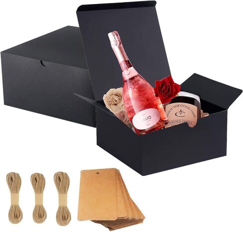 15 حزمة من علب الهدايا من الورق المقوى مع أغطية من GUIFIER، علب هدايا لوصيفات العروس من ورق الكرافت البني مقاس 8x8x4 بوصة، صندوق هدايا لوصيفات العروس مع خيط، بطاقات هدايا لاقتراح وصيفة العروس، هدية زفاف، هدية لحفلة عيد الميلاد in Kuwait