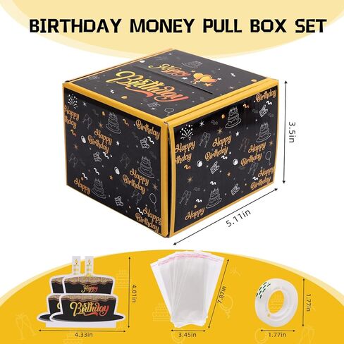 صندوق هدايا نقود باللونين الأسود والذهبي، صندوق نقود للهدايا النقدية، صندوق نقود لعيد الميلاد للنقود in Kuwait