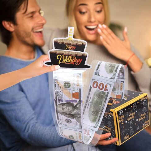 صندوق هدايا نقود باللونين الأسود والذهبي، صندوق نقود للهدايا النقدية، صندوق نقود لعيد الميلاد للنقود in Kuwait