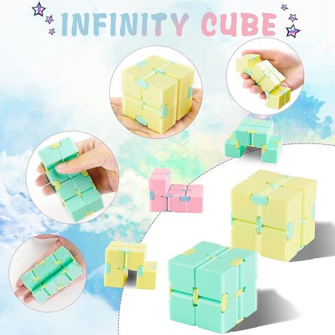 عبوة واحدة من لعبة مكعب إنفينيتي لتخفيف التوتر للأطفال والكبار، أداة صغيرة لطيفة وفريدة من نوعها لتخفيف القلق وقضاء الوقت على اللغز السحري الوجه إضافة، ADHD، in Kuwait