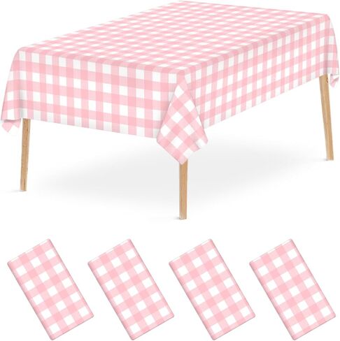 Mulbozy 12 Pcs Black Plastic Tablecloth for Rectangle Table, 54 × 108 inches Disposable Black Party Table Covers for Birthday, Anniversary, Wedding, Fine Dining, Graduation Party Decoration in Kuwait
