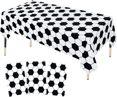 HHHLCWA 3 قطع مفرش طاولة بتصميم كأس العالم لكرة القدم 2022 لوازم زينة حفلات كرة القدم، 220 × 131 سم in Kuwait