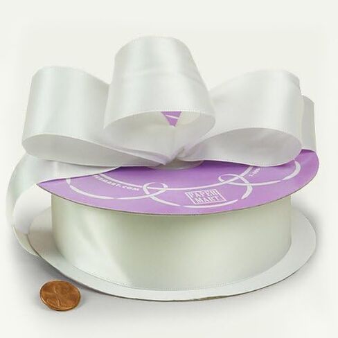1 1/2" X 50 Yards Off White Double Face Satin Ribbon in Saudi Arabia