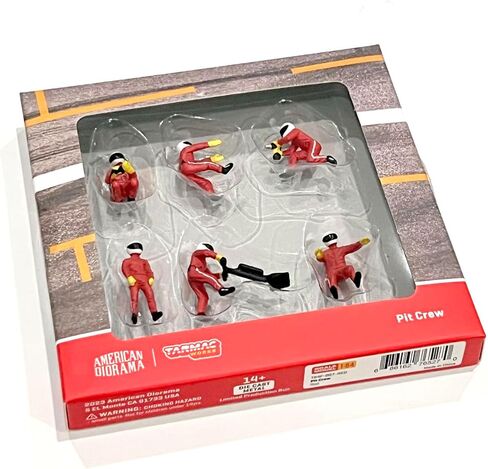 مجموعة مجسمات بيت كرو مع زي احمر مكونة من 6 قطع لموديلات بمقياس 1/64 من تارماك ووركس & American Diorama T64F-007-RED in Kuwait